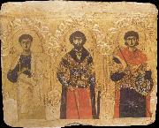 unknow artist The Apostle Phillip and the Saints Theodore and Demetrius oil on canvas